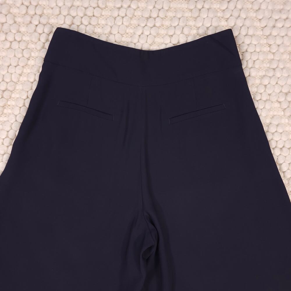 Peserico Cropped Wide Leg Palazzo Pants Navy Blue Sz 44 - Picture 8 of 8